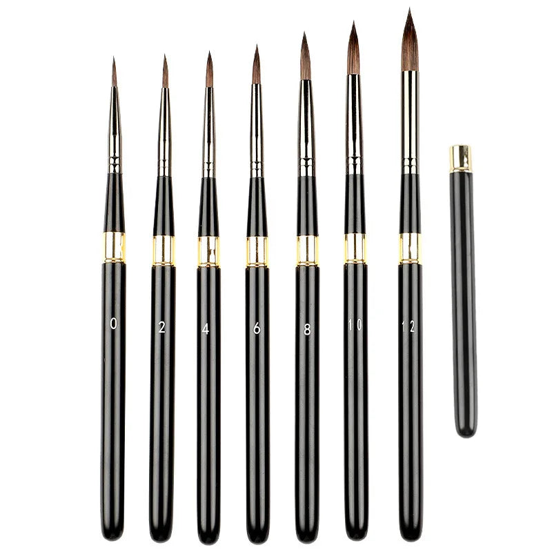 7 pcs travel artist brushes, removable portable travel watercolor set for watercolor acrylic gouache ink painting