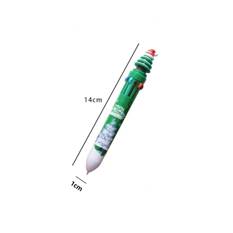 4 Pieces Christmas Ballpoint Pen Retractable Multicolor Ballpoint Pen for Kid Calss Reward Christmas Party